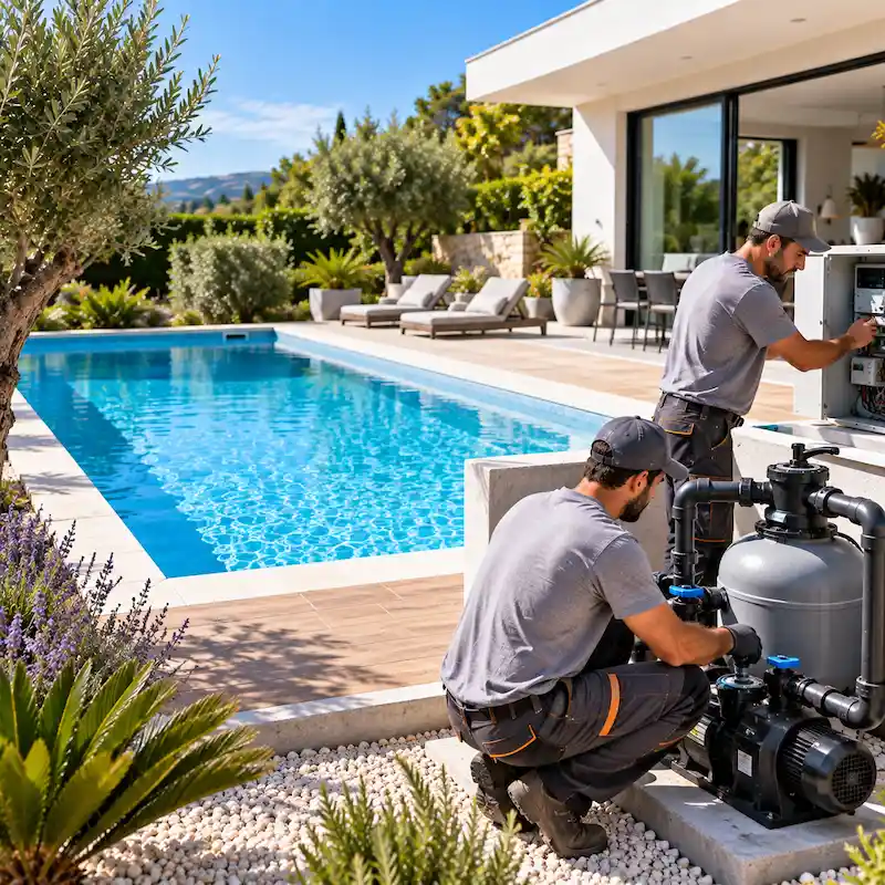 Installation des équipements techniques d’une piscine