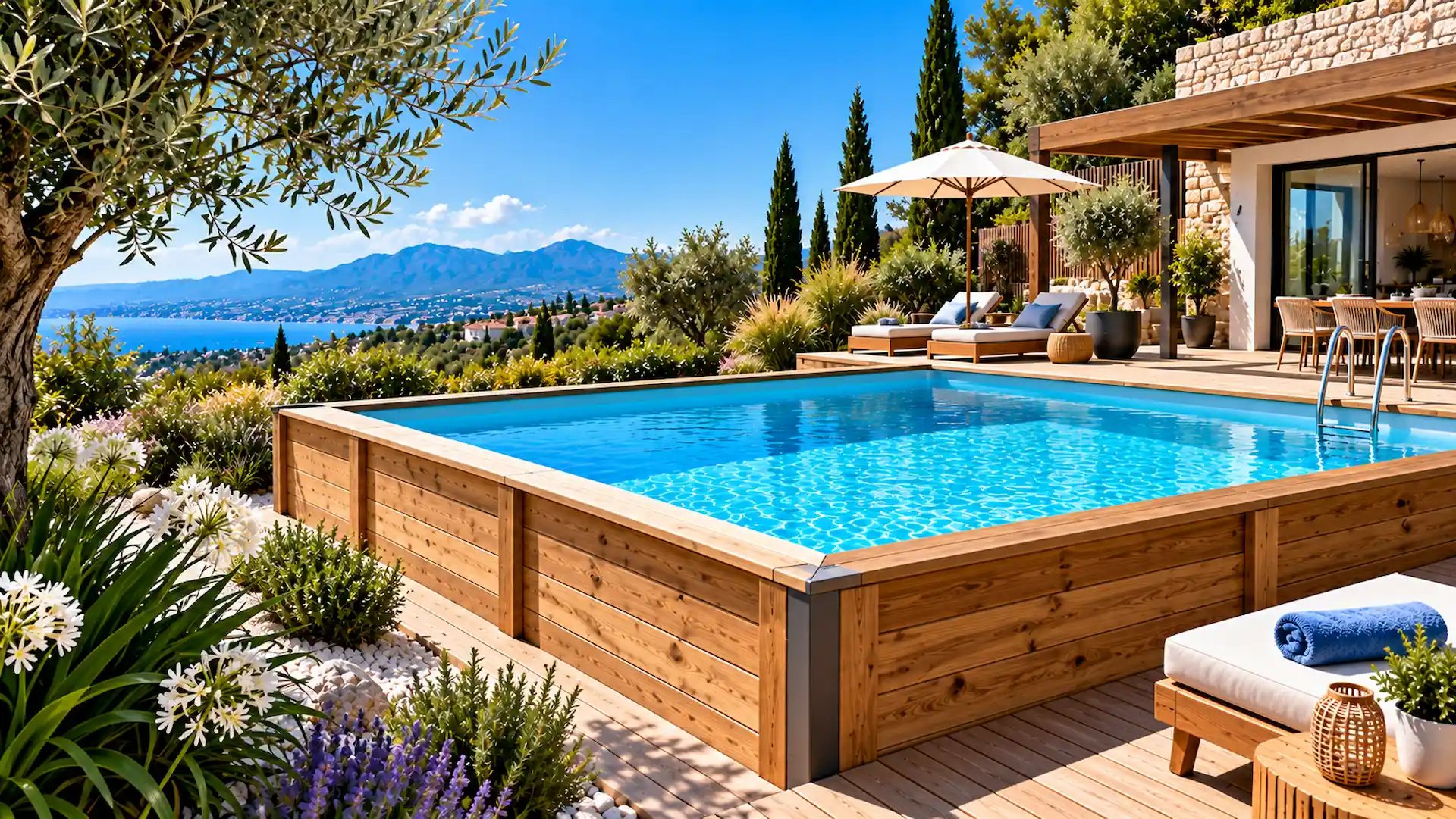 Piscine en bois Nature 6 × 3 m