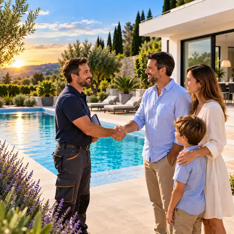 Livraison d’une piscine terminée au client