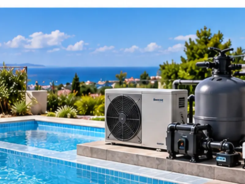 Équipements pour piscine avec filtration, chauffage et entretien